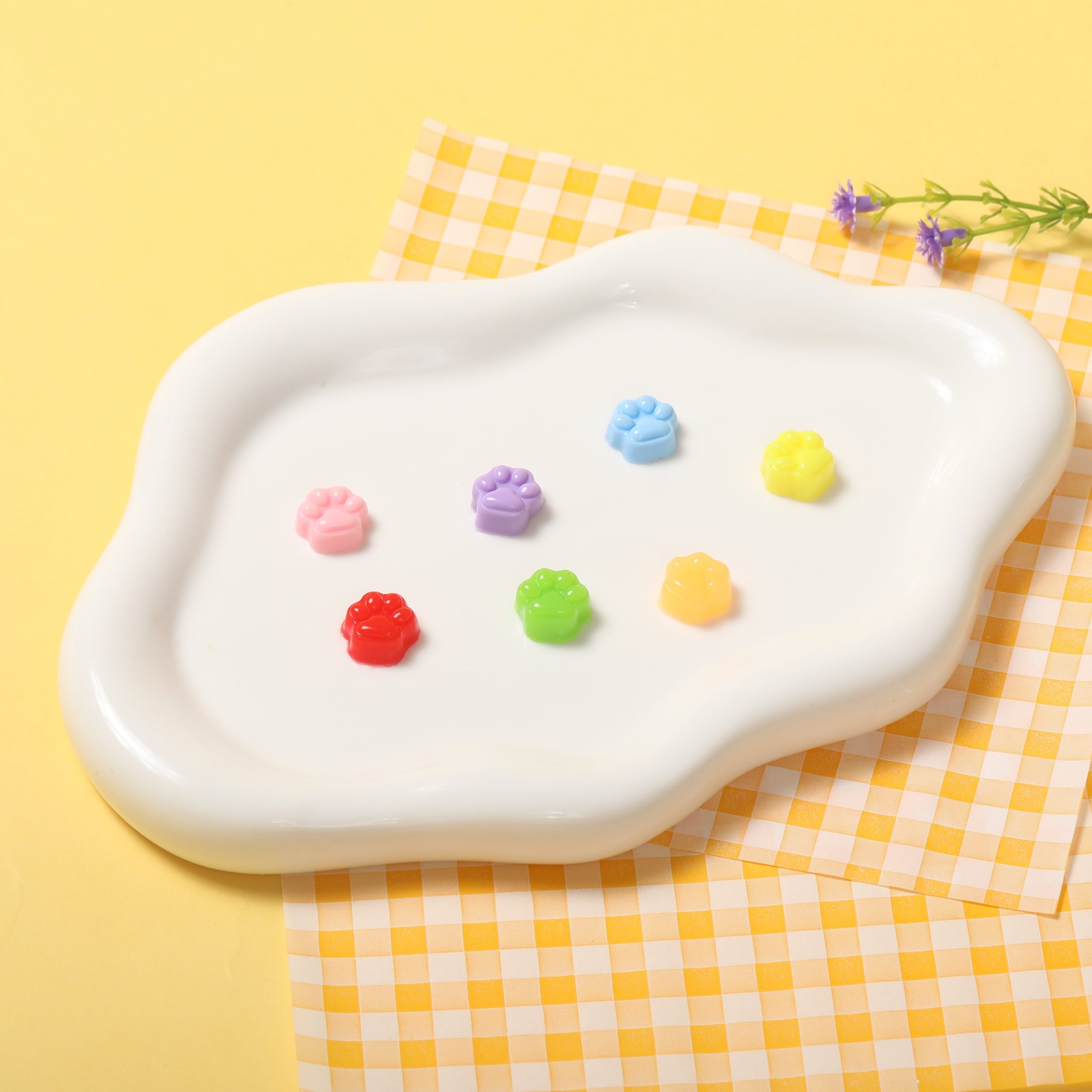 7Pcs Tiny Rainbow Cat's Paw Squishy